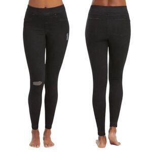 NWT Spanx Vintage Distressed Washed Black Ankle Pull-on Skinny Jeans XS